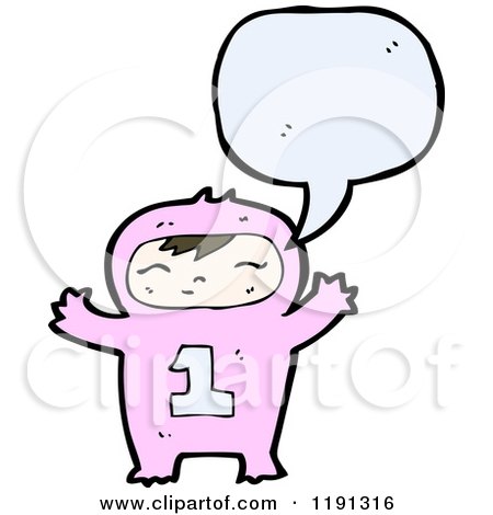 Cartoon of a Toddler Speaking - Royalty Free Vector Illustration by lineartestpilot