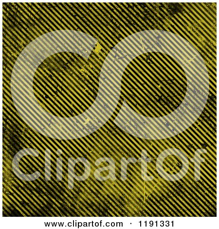 Clipart of a Grungy Background of Diagonal Hazard Stripes - Royalty Free CGI Illustration by KJ Pargeter