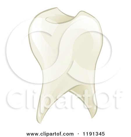 Cartoon of a Shiny Tooth - Royalty Free Vector Clipart by AtStockIllustration