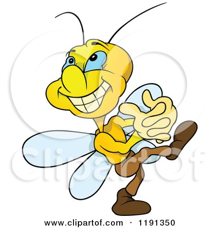 Cartoon of an Estatic Butterfly Grinning - Royalty Free Vector Clipart by dero