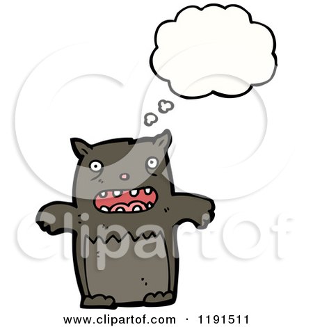 Cartoon of an Animal Thinking - Royalty Free Vector Illustration by lineartestpilot