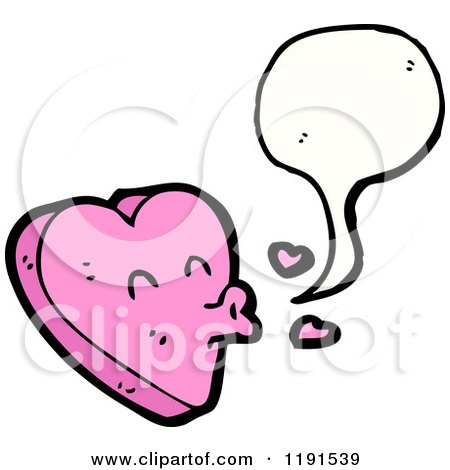 Cartoon of a Whistling Heart Speaking - Royalty Free Vector Illustration by lineartestpilot