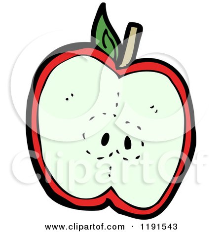 Cartoon of an Apple Half - Royalty Free Vector Illustration by lineartestpilot
