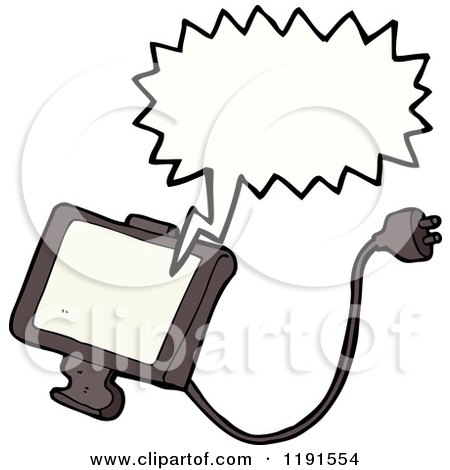 Cartoon of a TV Speaking - Royalty Free Vector Illustration by lineartestpilot