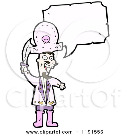 Cartoon of a Pink Pirate Speaking - Royalty Free Vector Illustration by lineartestpilot