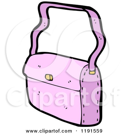 Cartoon of a Pink Purse - Royalty Free Vector Illustration by lineartestpilot