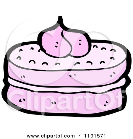 Cartoon of a Pink Cake - Royalty Free Vector Illustration by lineartestpilot
