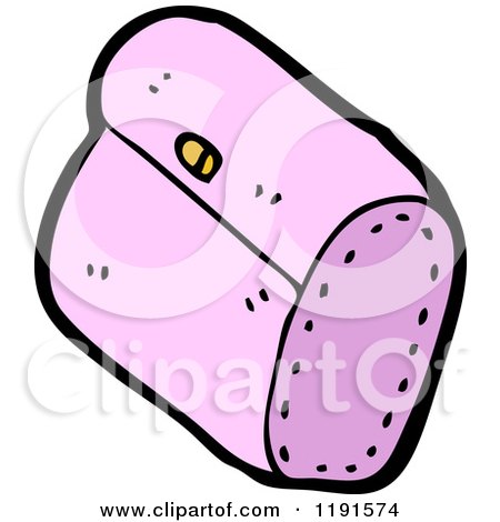 Cartoon of a Pink Clutch Purse - Royalty Free Vector Illustration by lineartestpilot