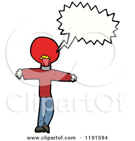 Cartoon of a Lightbulb Person - Royalty Free Vector Illustration by lineartestpilot