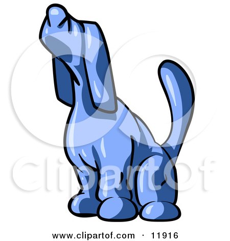 Blue Tick Hound Dog Sniffing the Air Clipart Illustration by Leo Blanchette