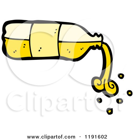 Cartoon of a Bottle Pouring - Royalty Free Vector Illustration by lineartestpilot