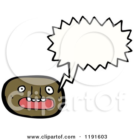 Cartoon of a Black Face Speaking - Royalty Free Vector Illustration by lineartestpilot