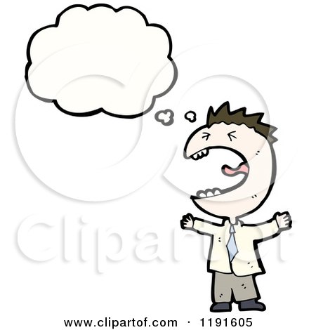 Cartoon of a Businessman Crying and Thinking - Royalty Free Vector Illustration by lineartestpilot
