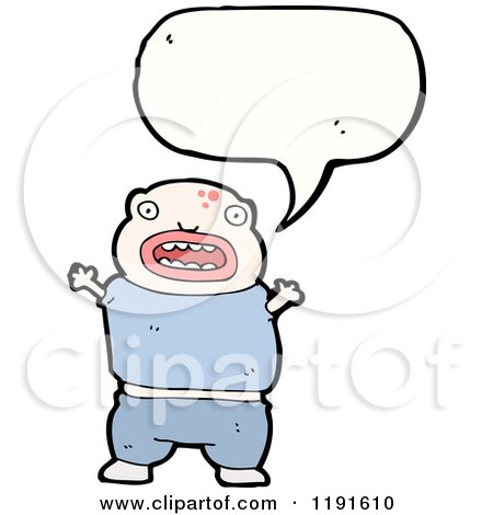 Cartoon of a Monster with Tiny Arms Speaking - Royalty Free Vector Illustration by lineartestpilot