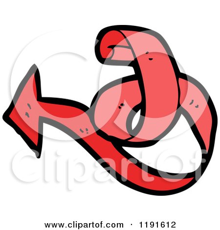 Cartoon of a Red Arrow Ribbon - Royalty Free Vector Illustration by lineartestpilot