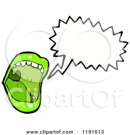 Cartoon of a Vampire Mouth Speaking - Royalty Free Vector Illustration by lineartestpilot