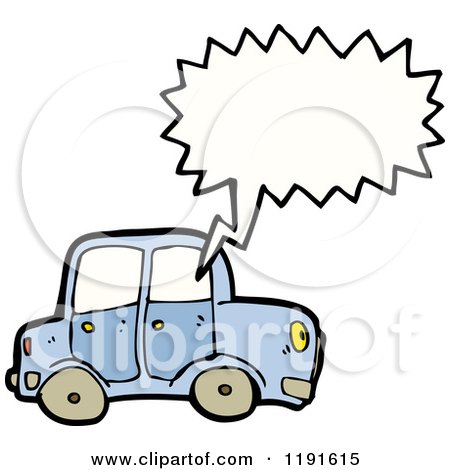 Cartoon of a Car Speaking - Royalty Free Vector Illustration by lineartestpilot