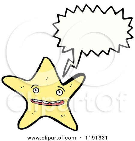 Cartoon of a Starfish Speaking - Royalty Free Vector Illustration by lineartestpilot
