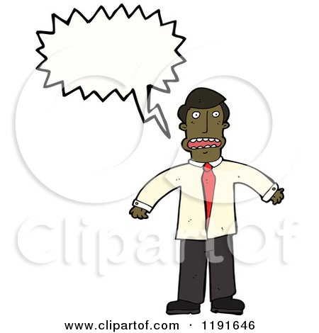 Cartoon of a Black Man Speaking - Royalty Free Vector Illustration by lineartestpilot