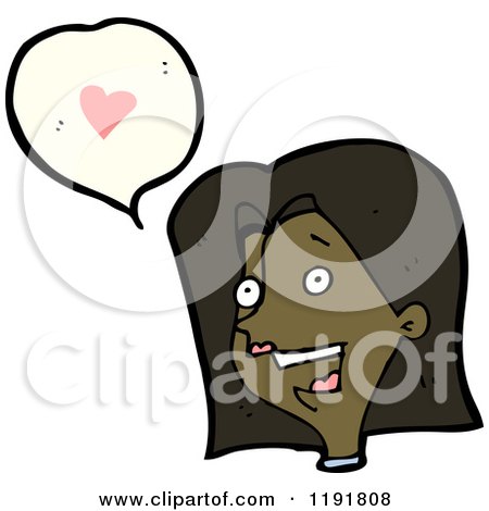 Cartoon of a Black Woman Speaking of Love - Royalty Free Vector Illustration by lineartestpilot