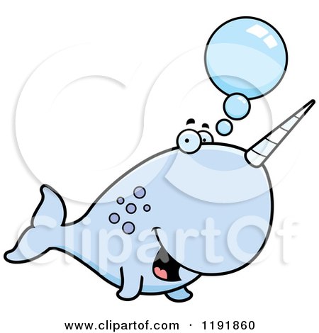 Cartoon of a Talking Narwhal - Royalty Free Vector Clipart by Cory Thoman