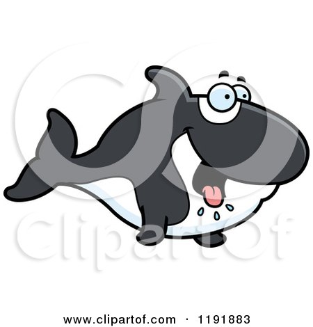 Cartoon of a Hungry Orca Killer Whale - Royalty Free Vector Clipart by Cory Thoman