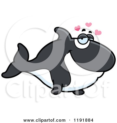 Cartoon of a Loving Orca Killer Whale - Royalty Free Vector Clipart by Cory Thoman