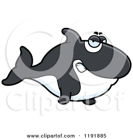 Cartoon of a Mad Orca Killer Whale - Royalty Free Vector Clipart by Cory Thoman