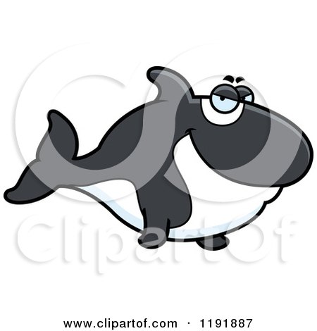 Cartoon of a Sly Orca Killer Whale - Royalty Free Vector Clipart by Cory Thoman