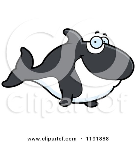 Cartoon of a Happy Orca Killer Whale - Royalty Free Vector Clipart by Cory Thoman