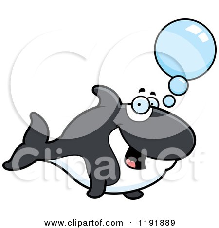 Cartoon of a Talking Orca Killer Whale - Royalty Free Vector Clipart by Cory Thoman