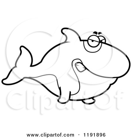 Cartoon of a Black and White Mad Orca Killer Whale - Royalty Free Vector Clipart by Cory Thoman
