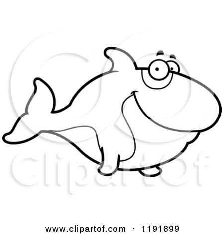 Cartoon of a Black and White Happy Orca Killer Whale - Royalty Free Vector Clipart by Cory Thoman