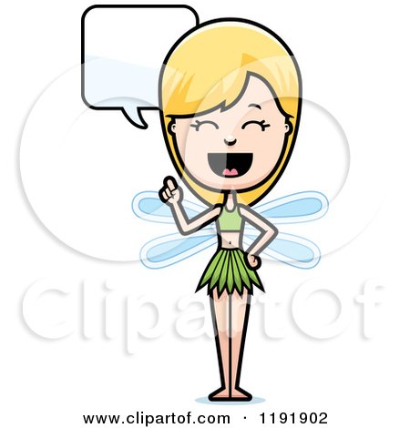 Cartoon of a Talking Fairy - Royalty Free Vector Clipart by Cory Thoman