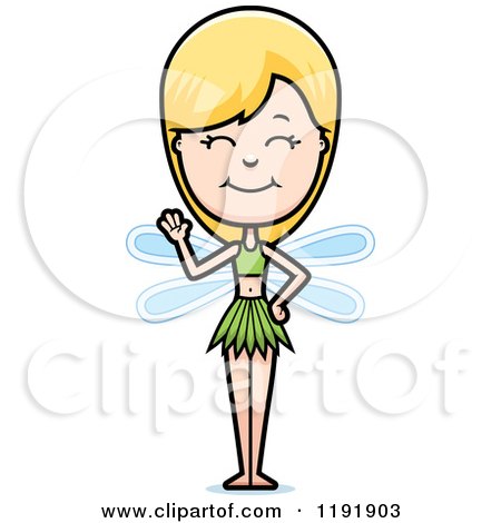 Cartoon of a Waving Fairy - Royalty Free Vector Clipart by Cory Thoman