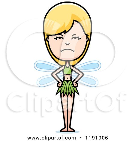 Cartoon of a Mad Fairy with Her Hands on Her Hips - Royalty Free Vector Clipart by Cory Thoman
