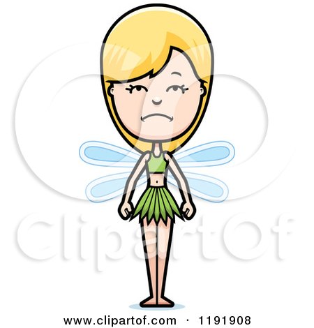 Cartoon of a Depressed Fairy - Royalty Free Vector Clipart by Cory Thoman