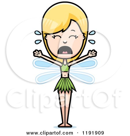 Cartoon of a Crying Fairy - Royalty Free Vector Clipart by Cory Thoman