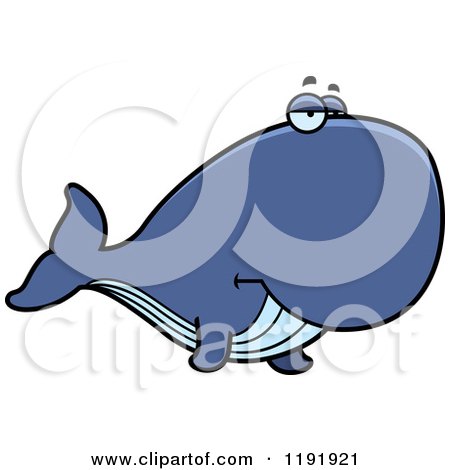 Cartoon of a Bored Whale - Royalty Free Vector Clipart by Cory Thoman