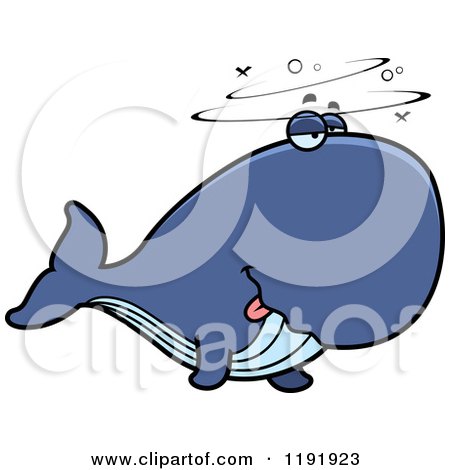 Cartoon of a Drunk Whale - Royalty Free Vector Clipart by Cory Thoman