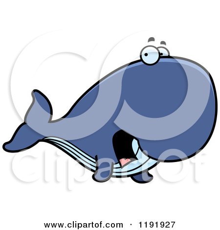 Cartoon of a Scared Whale - Royalty Free Vector Clipart by Cory Thoman
