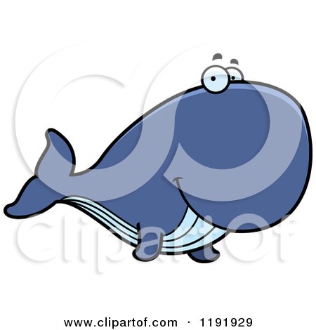 Cartoon of a Happy Whale - Royalty Free Vector Clipart by Cory Thoman
