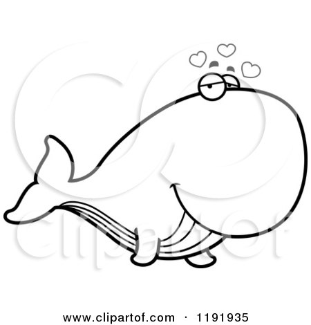 Cartoon of a Black and White Loving Whale - Royalty Free Vector Clipart by Cory Thoman