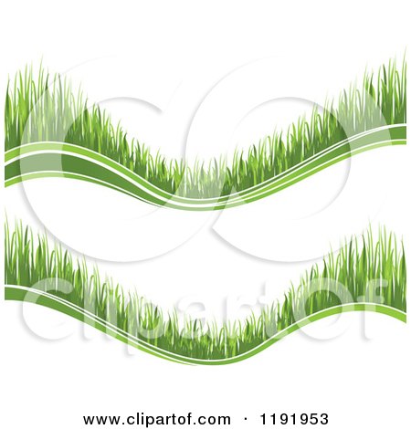 Clipart of Green Grass Waves - Royalty Free Vector Illustration by Vector Tradition SM
