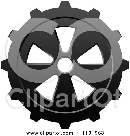 Clipart of a Black and White Gear Cog Wheel 13 - Royalty Free Vector Illustration by Vector Tradition SM