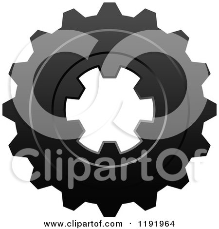 Clipart of a Black and White Gear Cog Wheel 11 - Royalty Free Vector Illustration by Vector Tradition SM