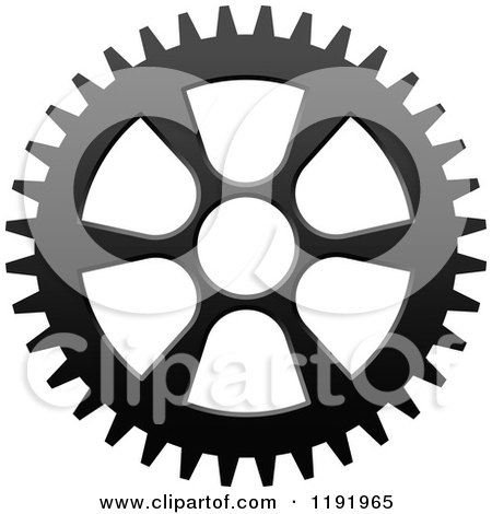 Clipart of a Black and White Gear Cog Wheel 10 - Royalty Free Vector Illustration by Vector Tradition SM