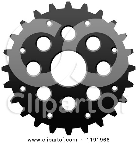 Clipart of a Black and White Gear Cog Wheel 9 - Royalty Free Vector Illustration by Vector Tradition SM