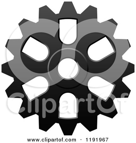 Clipart of a Black and White Gear Cog Wheel 12 - Royalty Free Vector Illustration by Vector Tradition SM