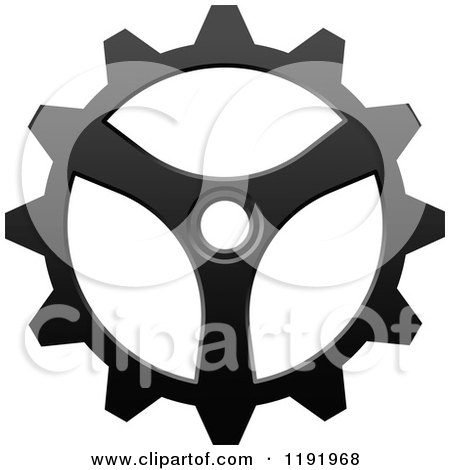 Clipart of a Black and White Gear Cog Wheel 14 - Royalty Free Vector Illustration by Vector Tradition SM
